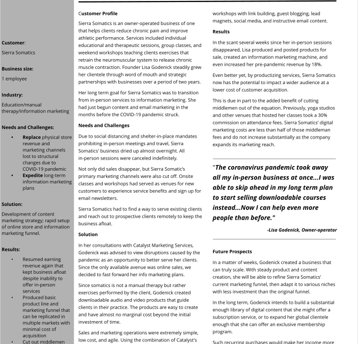 Case Study: Sierra Somatics